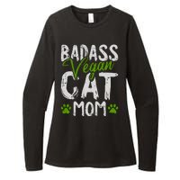 Womens Vegan Cat Mom MothersDay Badass Mama Paw Print Kitten Lover Womens CVC Long Sleeve Shirt