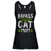 Womens Vegan Cat Mom MothersDay Badass Mama Paw Print Kitten Lover Ladies Essential Flowy Tank