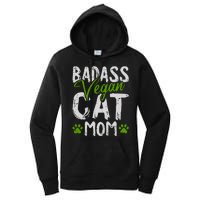 Womens Vegan Cat Mom MothersDay Badass Mama Paw Print Kitten Lover Women's Pullover Hoodie