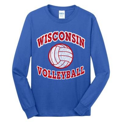 Wisconsin Volleyball Classic Style Vintage Distressed Meaningful Gift Tall Long Sleeve T-Shirt