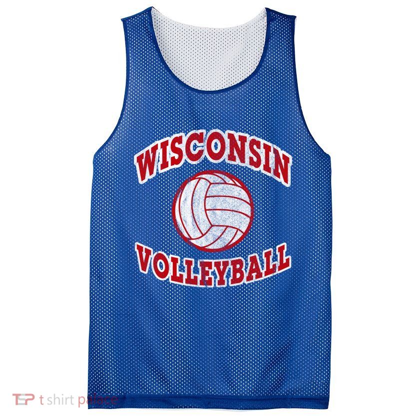 Wisconsin Volleyball Classic Style Vintage Distressed Meaningful Gift Mesh Reversible Basketball Jersey Tank