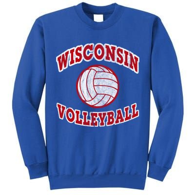 Wisconsin Volleyball Classic Style Vintage Distressed Meaningful Gift Tall Sweatshirt