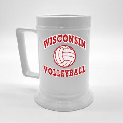 Wisconsin Volleyball Classic Style Vintage Distressed Meaningful Gift Beer Stein