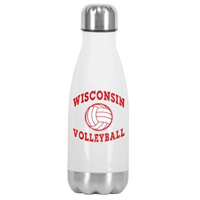 Wisconsin Volleyball Classic Style Vintage Distressed Meaningful Gift Stainless Steel Insulated Water Bottle