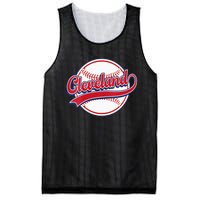 Womens Vintage Cleveland Cityscape Baseball Lover Player And Fans Mesh Reversible Basketball Jersey Tank