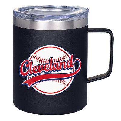 Womens Vintage Cleveland Cityscape Baseball Lover Player And Fans 12oz Stainless Steel Coffee Mug