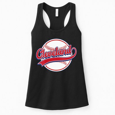 Womens Vintage Cleveland Cityscape Baseball Lover Player And Fans Womens Tank Top