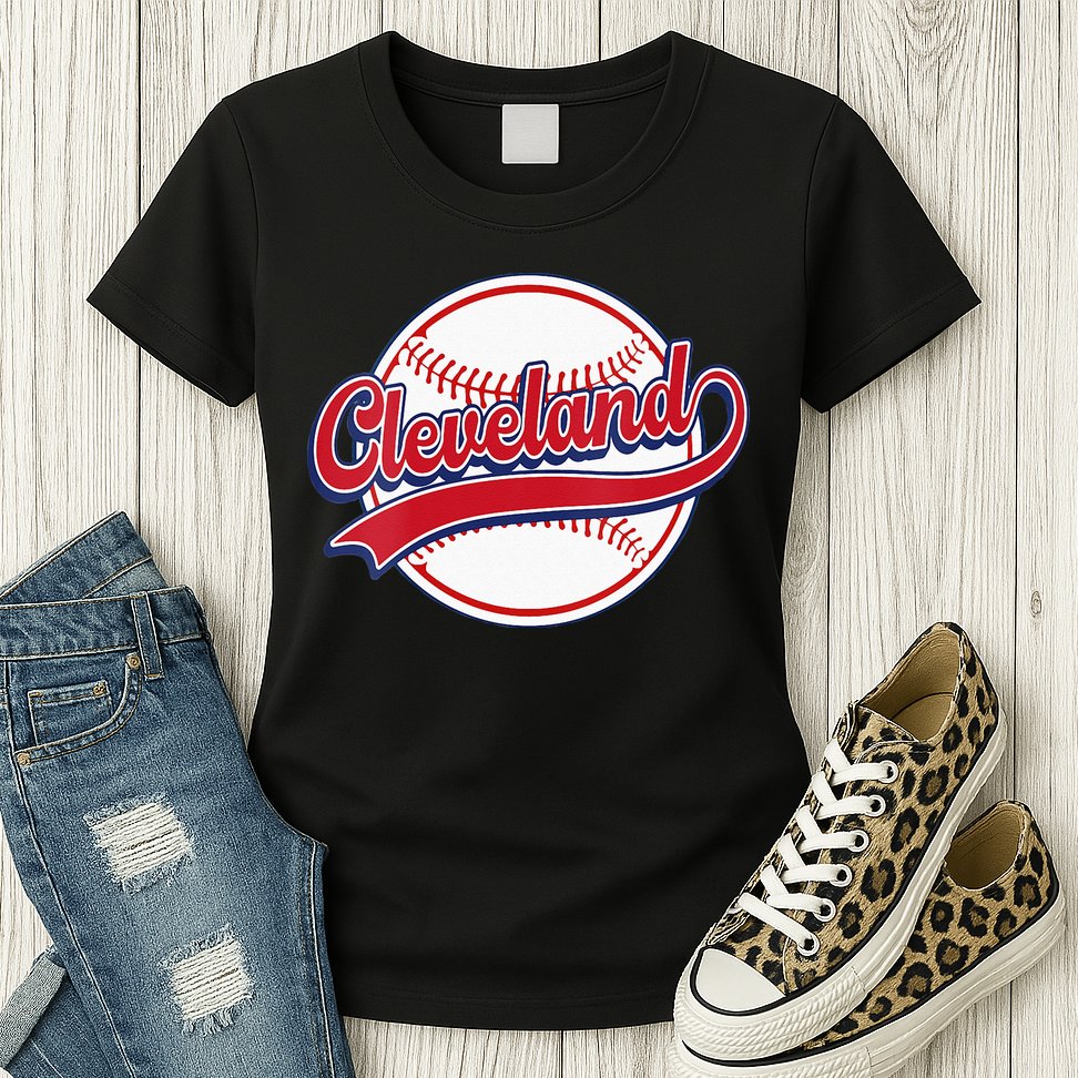 Womens Vintage Cleveland Cityscape Baseball Lover Player And Fans Womens T-Shirt