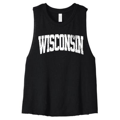 Wisconsin Vintage City Women's Racerback Cropped Tank