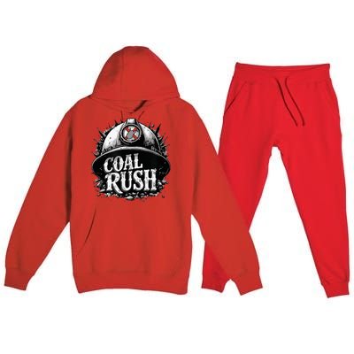 West Virginia Coal Rush Premium Hooded Sweatsuit Set