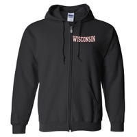 Wisconsin Vintage City Full Zip Hoodie