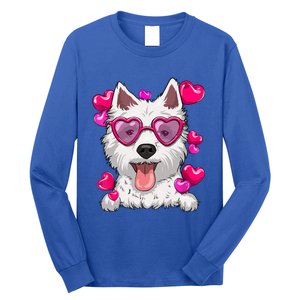 Westie Valentines Day Heart Glasses Funny Dog Lover Gift Long Sleeve Shirt