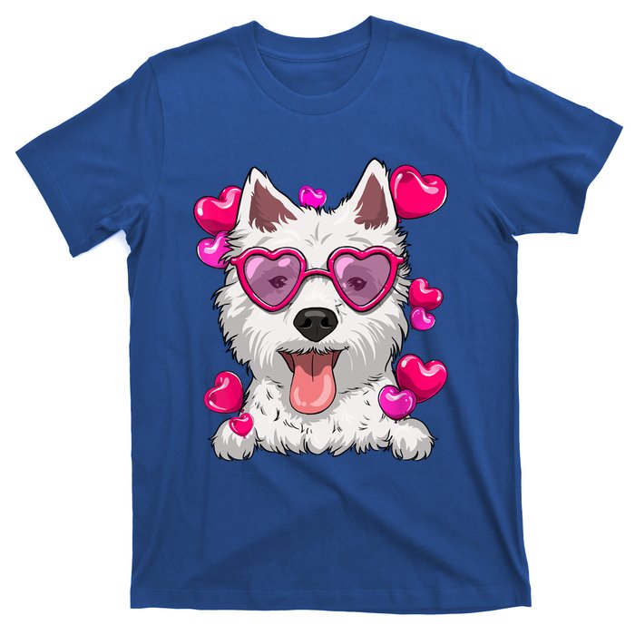 Westie Valentines Day Heart Glasses Funny Dog Lover Gift T-Shirt