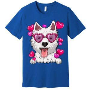 Westie Valentines Day Heart Glasses Funny Dog Lover Gift Premium T-Shirt