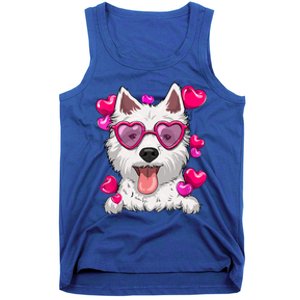 Westie Valentines Day Heart Glasses Funny Dog Lover Gift Tank Top