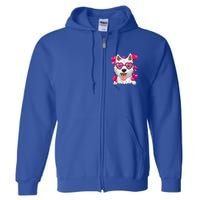 Westie Valentines Day Heart Glasses Funny Dog Lover Gift Full Zip Hoodie