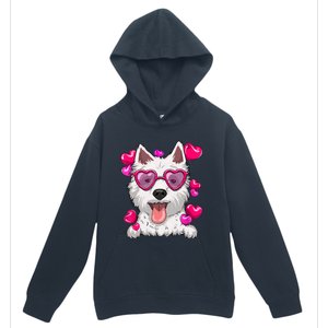 Westie Valentines Day Heart Glasses Funny Dog Lover Gift Urban Pullover Hoodie