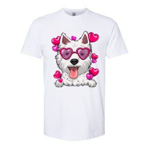 Westie Valentines Day Heart Glasses Funny Dog Lover Gift Softstyle CVC T-Shirt