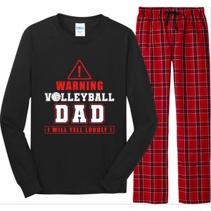 Warning Volleyball Dad Great Gift Long Sleeve Pajama Set