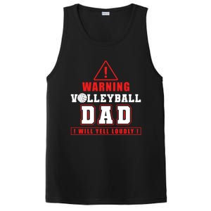 Warning Volleyball Dad Great Gift PosiCharge Competitor Tank