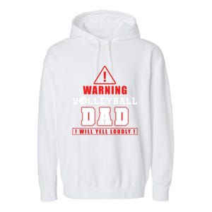 Warning Volleyball Dad Great Gift Garment-Dyed Fleece Hoodie