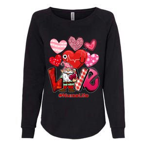 Wo Valentines Day Love Nurse Scrubs Nursing Lucky Gnomes Gift Womens California Wash Sweatshirt