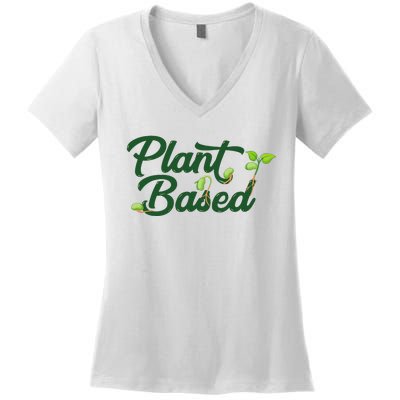 World Vegetable Day Plant Based I Eat Vegans World Vegan Day Women's V-Neck T-Shirt