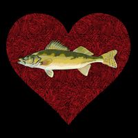 Walleye Valentines Day Fish Love Fingerprint Great Gift Bucket Hat