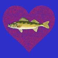 Walleye Valentines Day Fish Love Fingerprint Great Gift 16 in Basic Backpack
