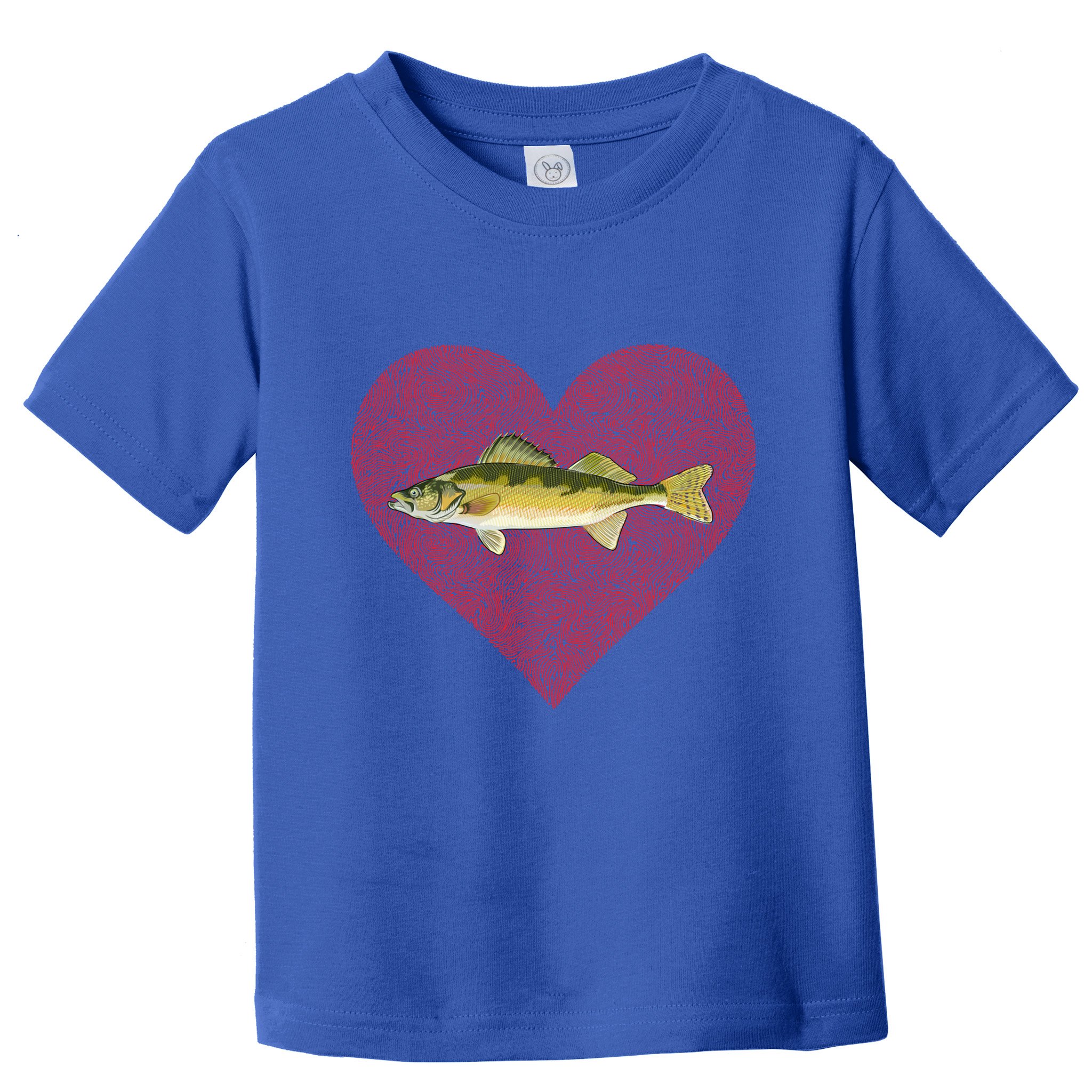Walleye Valentines Day Fish Love Fingerprint Great Gift Toddler T-Shirt