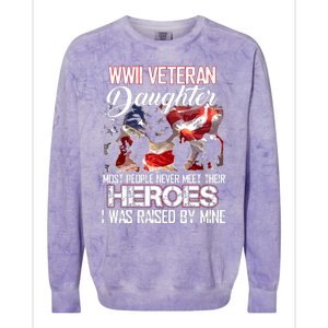 WWII Veteran Daughter Most People Never Meet Their Heroes Colorblast Crewneck Sweatshirt