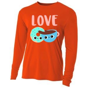 Wo Valentines Day Gift Coffee Donuts Valentines Day Gift Cooling Performance Long Sleeve Crew