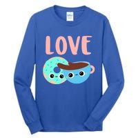 Wo Valentines Day Gift Coffee Donuts Valentines Day Gift Tall Long Sleeve T-Shirt