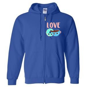 Wo Valentines Day Gift Coffee Donuts Valentines Day Gift Full Zip Hoodie