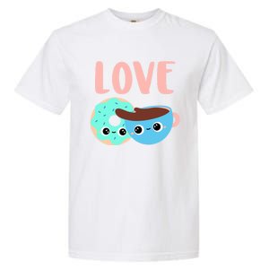 Wo Valentines Day Gift Coffee Donuts Valentines Day Gift Garment-Dyed Heavyweight T-Shirt