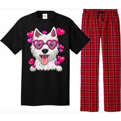 Westie Valentines Day Heart Glasses Funny Dog Lover Cute Gift Pajama Set