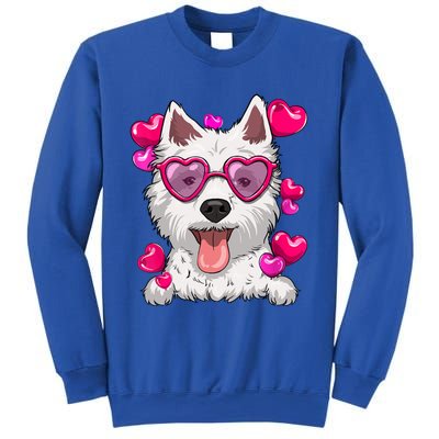 Westie Valentines Day Heart Glasses Funny Dog Lover Cute Gift Sweatshirt