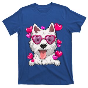 Westie Valentines Day Heart Glasses Funny Dog Lover Cute Gift T-Shirt