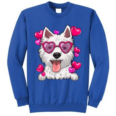 Westie Valentines Day Heart Glasses Funny Dog Lover Cute Gift Tall Sweatshirt