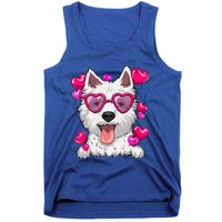 Westie Valentines Day Heart Glasses Funny Dog Lover Cute Gift Tank Top