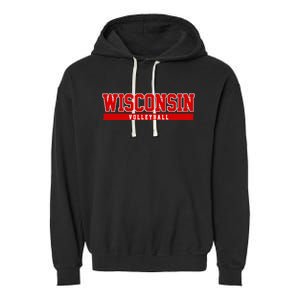 Wisconsin Volleyball For Support The University College Garment-Dyed Fleece Hoodie