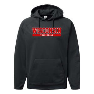 Wisconsin Volleyball For Support The University College Performance Fleece Hoodie