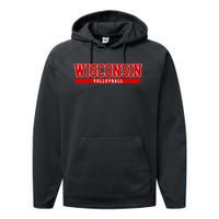 Wisconsin Volleyball For Support The University College Performance Fleece Hoodie