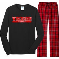 Wisconsin Volleyball For Support The University College Long Sleeve Pajama Set