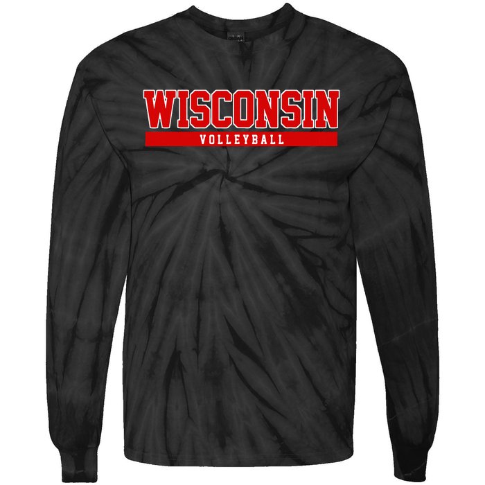 Wisconsin Volleyball For Support The University College Tie-Dye Long Sleeve Shirt