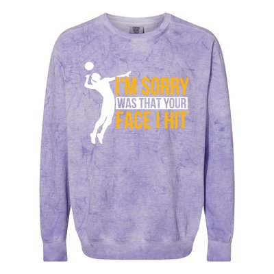 Wo Volleyballer Funny Volleyball Colorblast Crewneck Sweatshirt