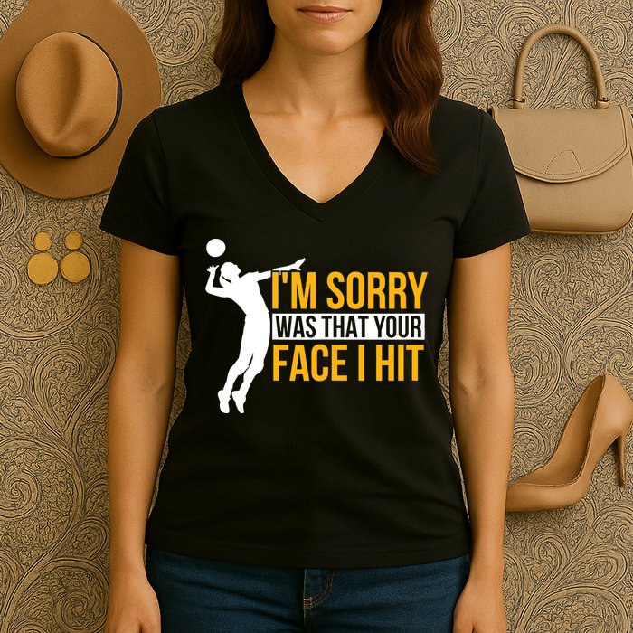 Wo Volleyballer Funny Volleyball Women's V-Neck T-Shirt