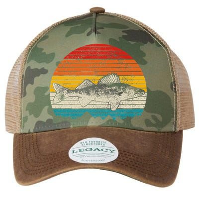 Walleye Vintage Fishing Men Walleye Fisherman Fish Legacy Tie Dye Trucker Hat
