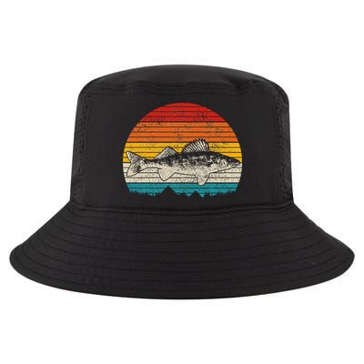 Walleye Vintage Fishing Men Walleye Fisherman Fish Cool Comfort Performance Bucket Hat