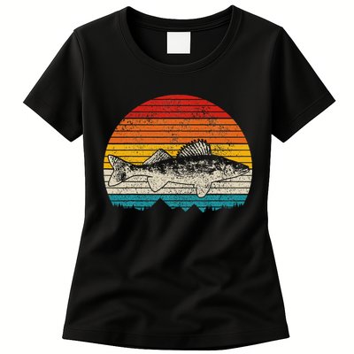 Walleye Vintage Fishing Men Walleye Fisherman Fish Womens T-Shirt